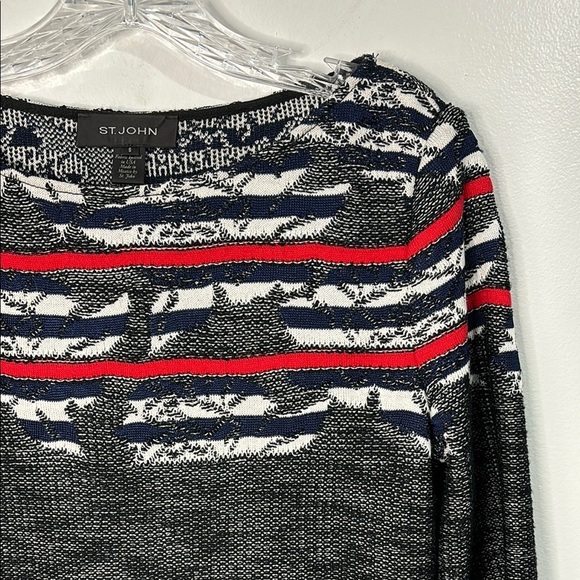 St. John Crewneck 3/4 Sleeve Knit Sweater Tunic Size S - Picture 4 of 6